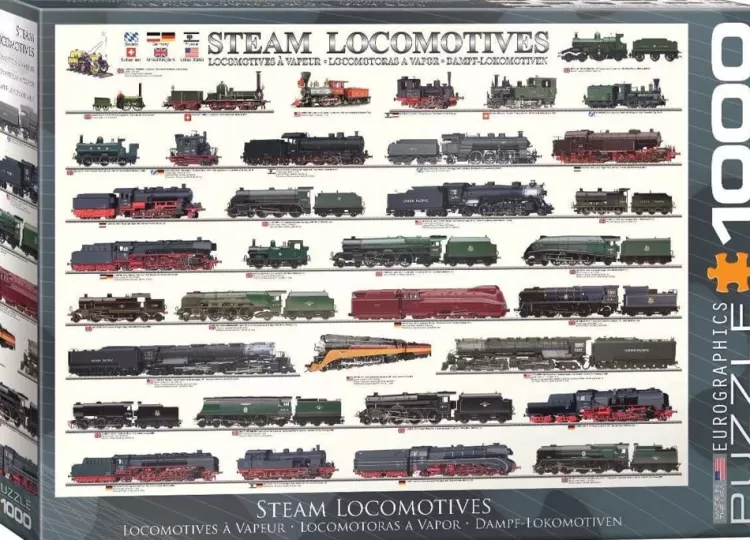 Eurographics Trains & Transport* - Steam Locomotives - 1000 Piece Jigsaw Puzzle