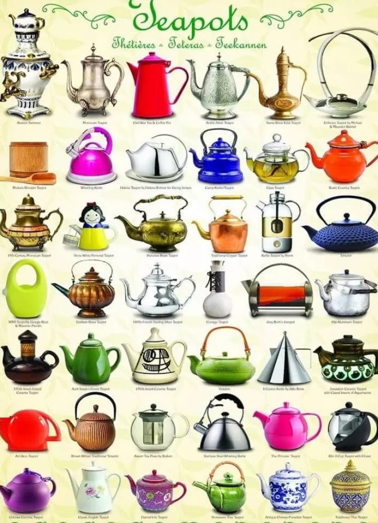 Eurographics Food & Drink* - Teapots - 1000 Piece Jigsaw Puzzle