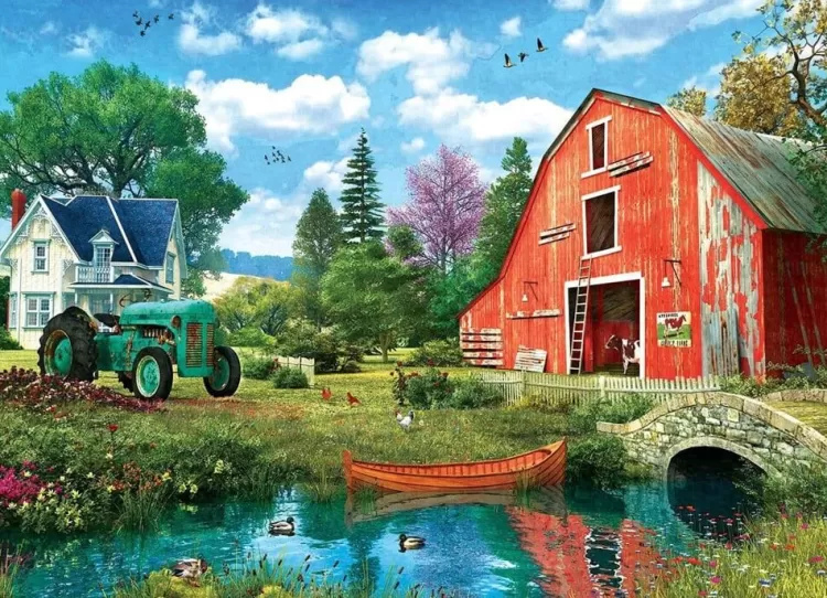 Eurographics Farming* - The Red Barn - 1000 Piece Jigsaw Puzzle