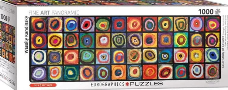 Eurographics Panoramic* - Wassily Kandinsky - Color Study Of Squares - 1000 Piece Panoramic Jigsaw Puzzle