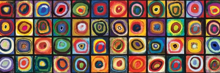 Eurographics Panoramic* - Wassily Kandinsky - Color Study Of Squares - 1000 Piece Panoramic Jigsaw Puzzle