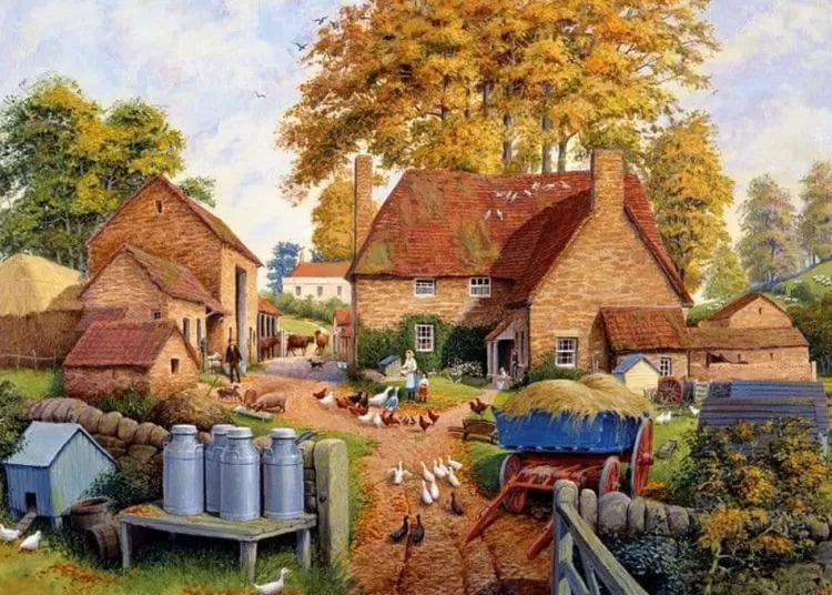 Jumbo Farming*Falcon De Luxe - Autumn On The Farm - 1000 Piece Jigsaw Puzzle