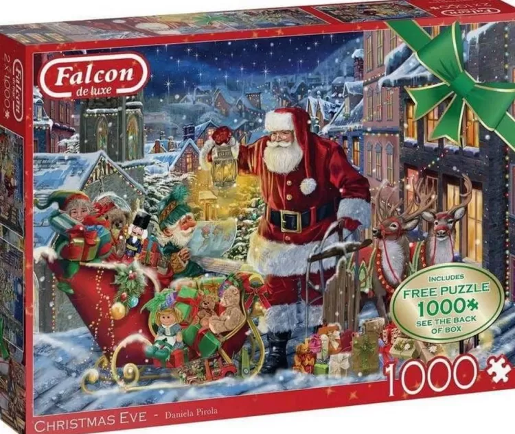 Jumbo Christmas*Falcon De Luxe - Christmas Eve - 1000 Piece Jigsaw Puzzle