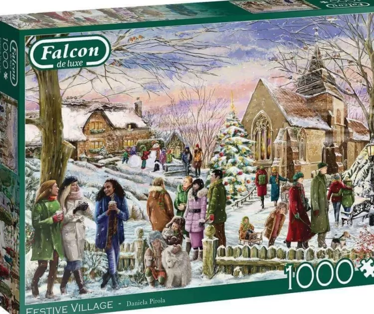 Jumbo Christmas*Falcon De Luxe - Festive Village - 1000 Piece Jigsaw Puzzle