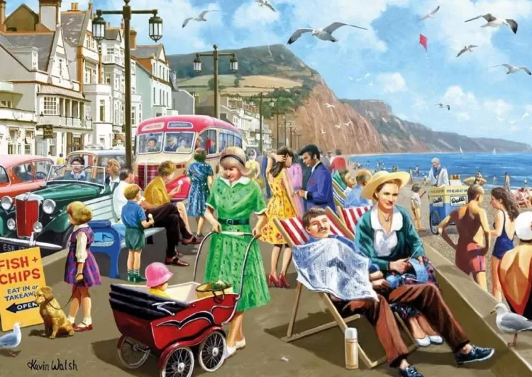 Jumbo Locations & Buildings*Falcon De Luxe - Sidmouth Seafront - 500 Piece Jigsaw Puzzle