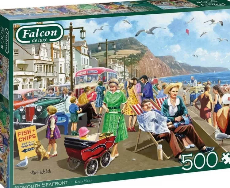 Jumbo Locations & Buildings*Falcon De Luxe - Sidmouth Seafront - 500 Piece Jigsaw Puzzle