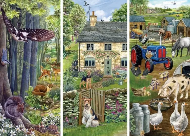 Jumbo Farming*Falcon De Luxe - Woodland Farm - 1000 Piece Jigsaw Puzzle