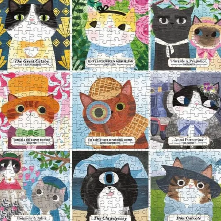 Galison Animals & Wildlife* - Bookish Cats - 500 Piece Jigsaw Puzzle