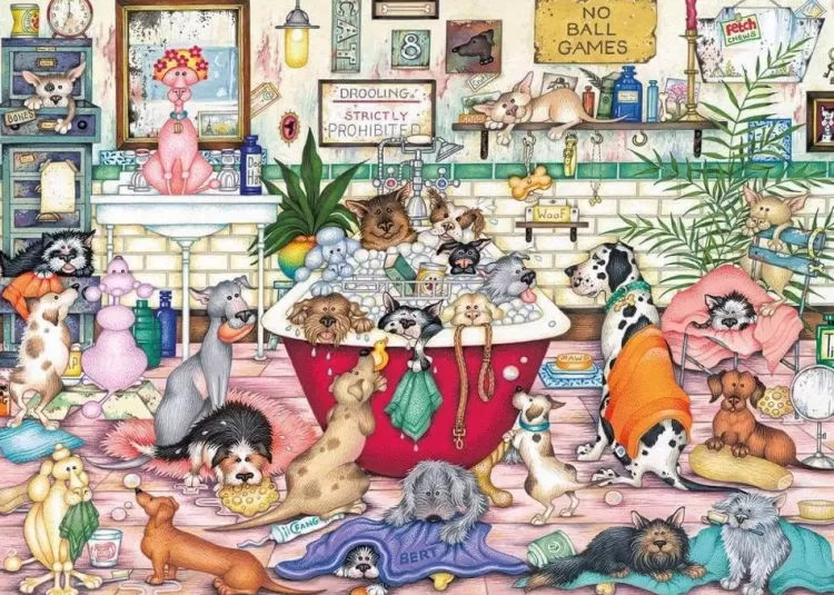 Gibsons Animals & Wildlife* - Bert'S Bath Night - 500Xl Piece Jigsaw Puzzle