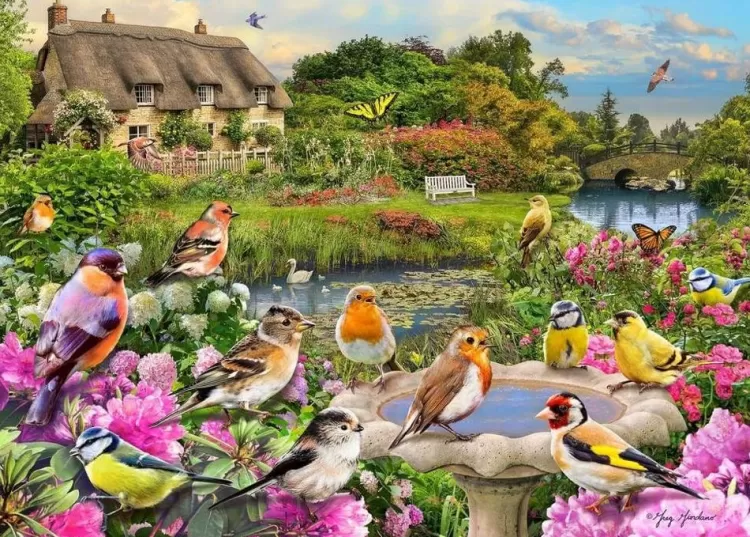 Gibsons Animals & Wildlife* - Birdsong By The Stream - 1000 Piece Jigsaw Puzzle