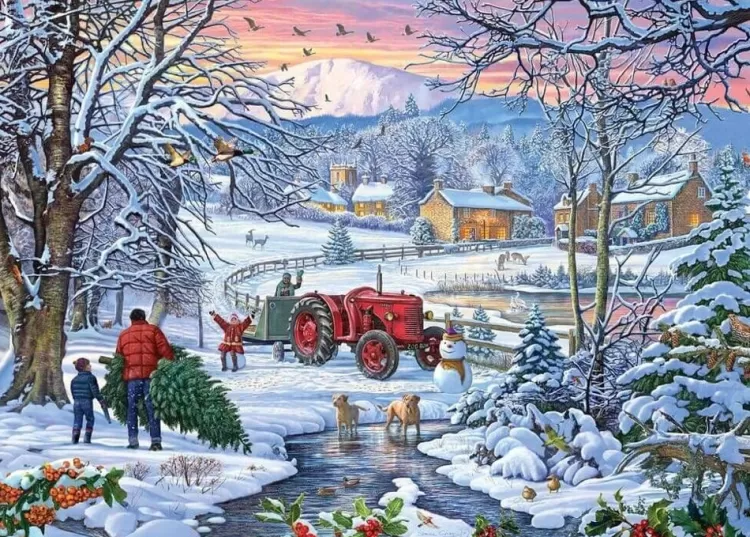 Gibsons Christmas* - Bringing Home The Tree - 1000 Piece Jigsaw Puzzle