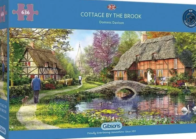 Gibsons Panoramic* - Cottage By The Brook - 636 Piece Jigsaw Puzzle