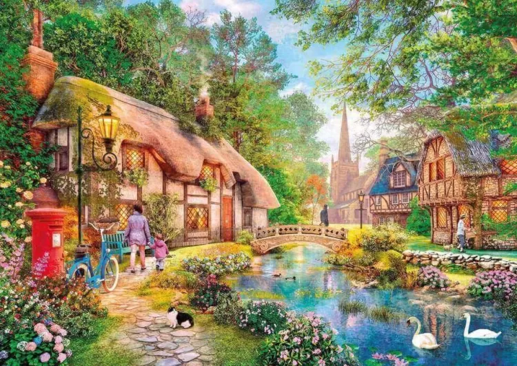 Gibsons Cottages* - Cottageway Lane - 500 Piece Jigsaw Puzzle