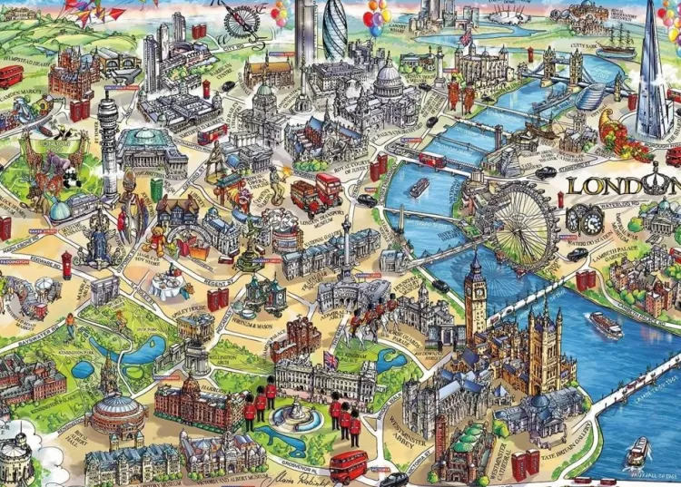 Gibsons Maps & Flags* - London Landmarks - 500 Piece Jigsaw Puzzle