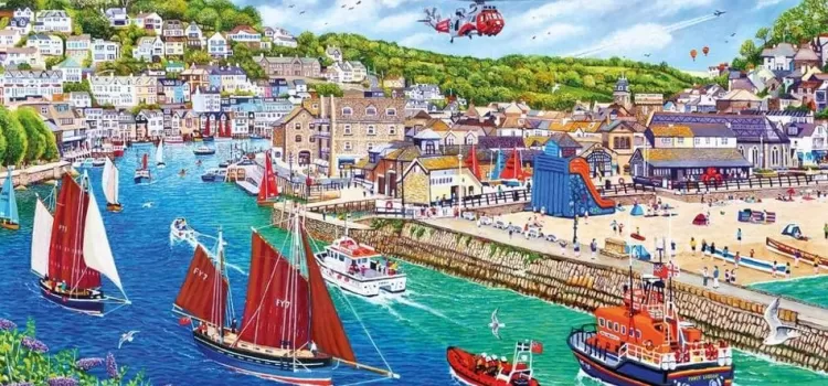 Gibsons Panoramic* - Looe Harbour - 636 Piece Jigsaw Puzzle