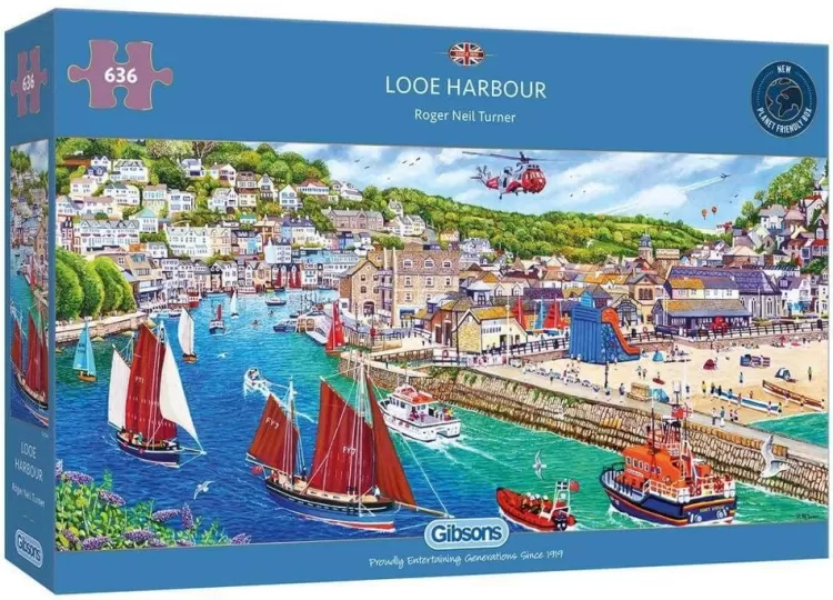 Gibsons Panoramic* - Looe Harbour - 636 Piece Jigsaw Puzzle