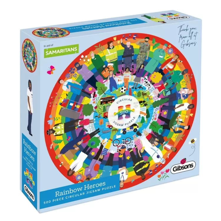 Gibsons Pastimes* - Rainbow Heroes Circular Puzzle - 500 Piece Jigsaw Puzzle