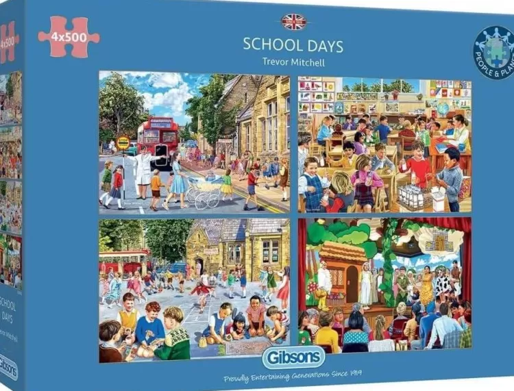 Gibsons Nostalgia* - School Days - 4 X 500 Piece Jigsaw Puzzle