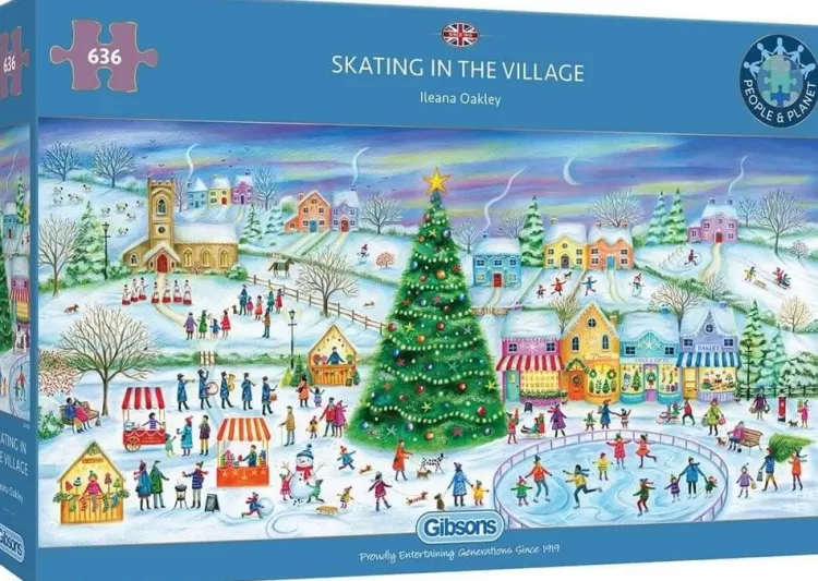 Gibsons Pastimes* - Skating In The Village - 636 Piece Jigsaw Puzzle