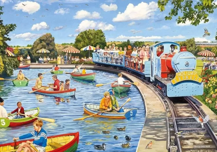 Gibsons Trains & Transport* - The Boating Lake - 1000 Piece Jigsaw Puzzle