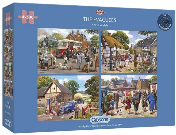 Gibsons Trains & Transport* - The Evacuees - 4 X 500 Piece Jigsaw Puzzle