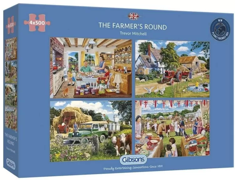 Gibsons Farming* - The Farmer'S Round - 4 X 500 Piece Jigsaw Puzzle
