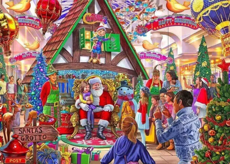 Gibsons Christmas* - Visit Santa - 1000 Piece Jigsaw Puzzle