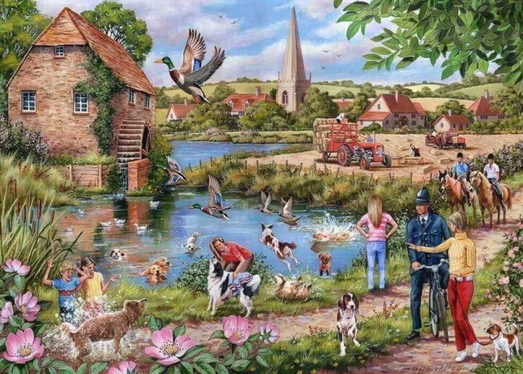 House of Puzzles Animals & Wildlife* - Doggy Paddle - 1000 Piece Jigsaw Puzzle