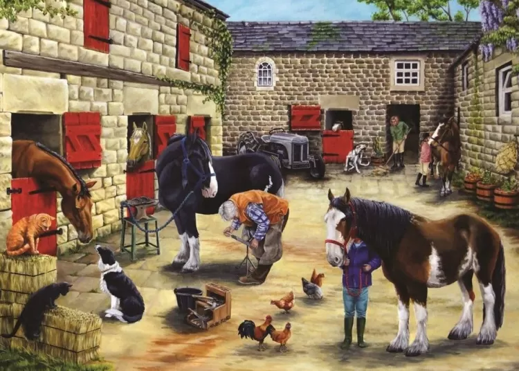 House of Puzzles Animals & Wildlife* - Farrier'S Visit - 500 Piece Jigsaw Puzzle