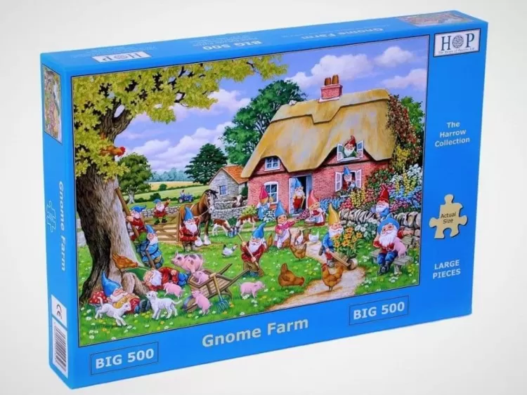 House of Puzzles Humour* - Gnome Farm - 500Xl Piece Jigsaw Puzzle