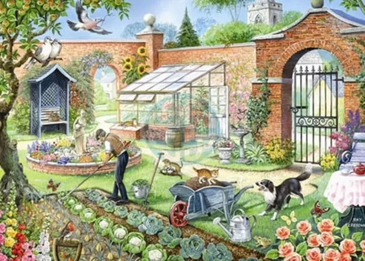 House of Puzzles Flowers & Gardens* - Kitchen Garden - 1000 Piece Jigsaw Puzzle