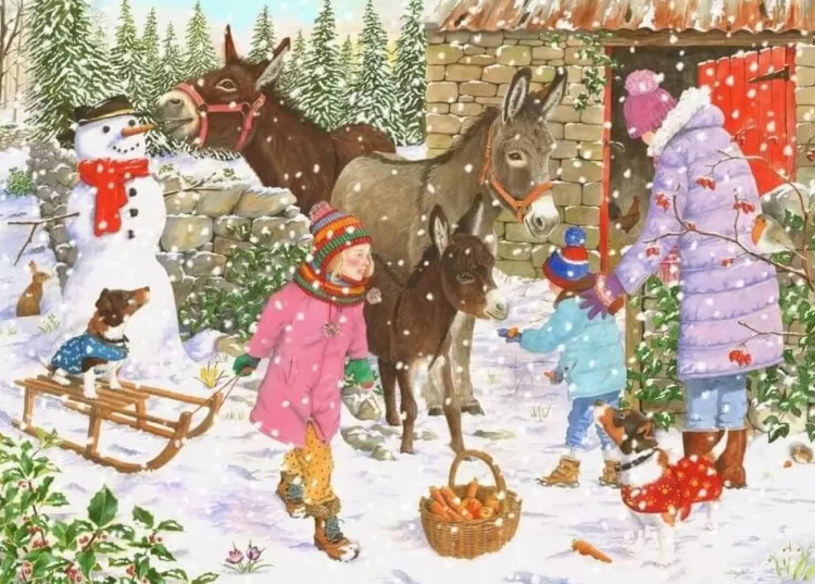 House of Puzzles Christmas* - Little Donkey - 1000 Piece Jigsaw Puzzle