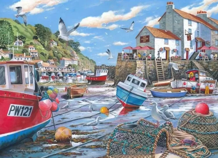 House of Puzzles Trains & Transport* - Low Tide - 1000 Piece Jigsaw Puzzle