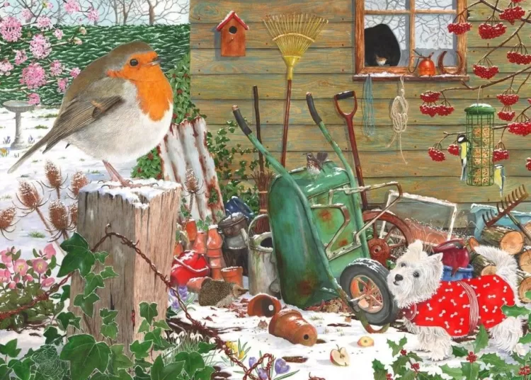 House of Puzzles Christmas* - Robin Redbreast - 1000 Piece Jigsaw Puzzle