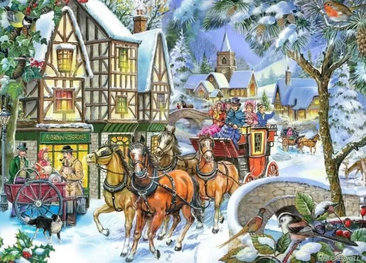 House of Puzzles Christmas* - Snow Coach - 500Xl Piece Jigsaw Puzzle