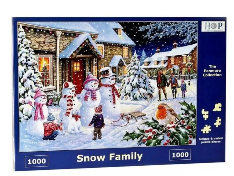 House of Puzzles Christmas* - Snow Family - 1000 Piece Jigsaw Puzzle