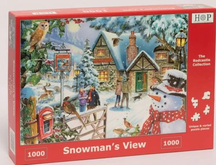 House of Puzzles Christmas* - Snowman'S View - 1000 Piece Jigsaw Puzzle