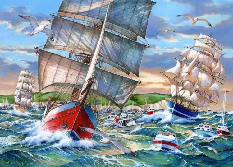 House of Puzzles Trains & Transport* - Tall Ships - 1000 Piece Jigsaw Puzzle