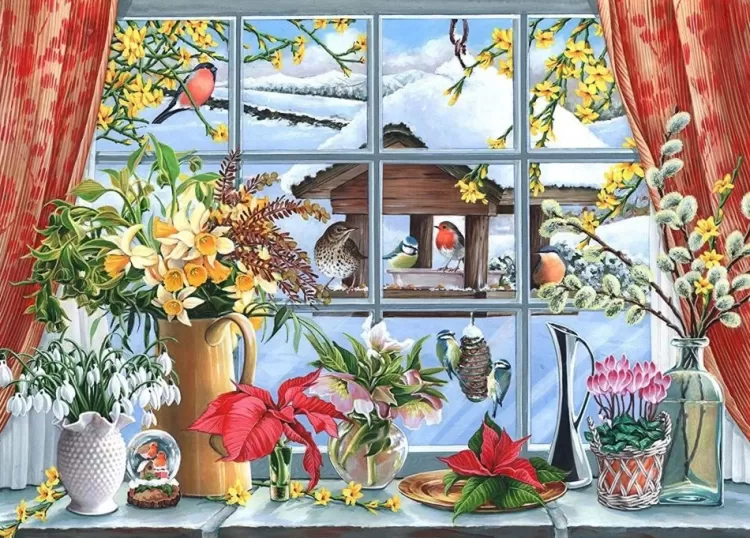 House of Puzzles Christmas* - Watch The Birdies - 500 Piece Jigsaw Puzzle