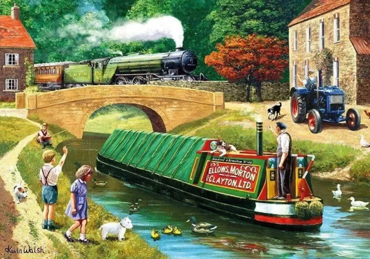 Kidicraft Trains & Transport* - Rail & Canal - 1000 Piece Jigsaw Puzzle