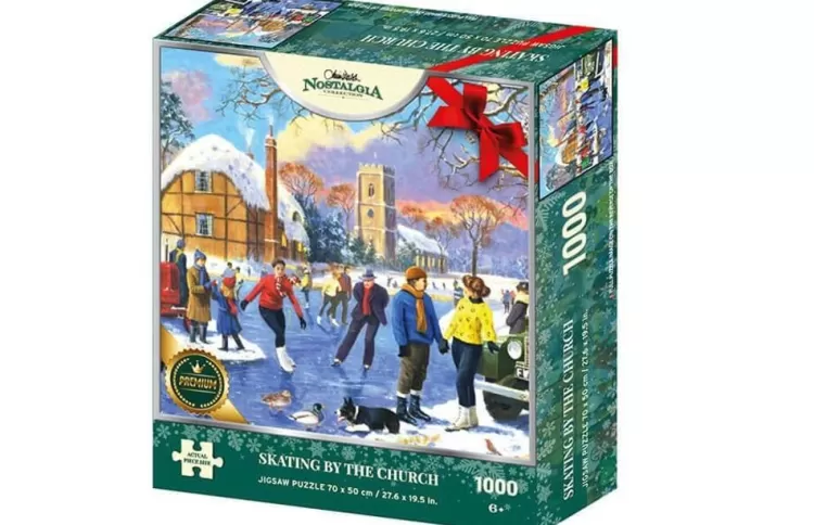 Kidicraft Pastimes* - Skating By The Church - 1000 Piece Jigsaw Puzzle