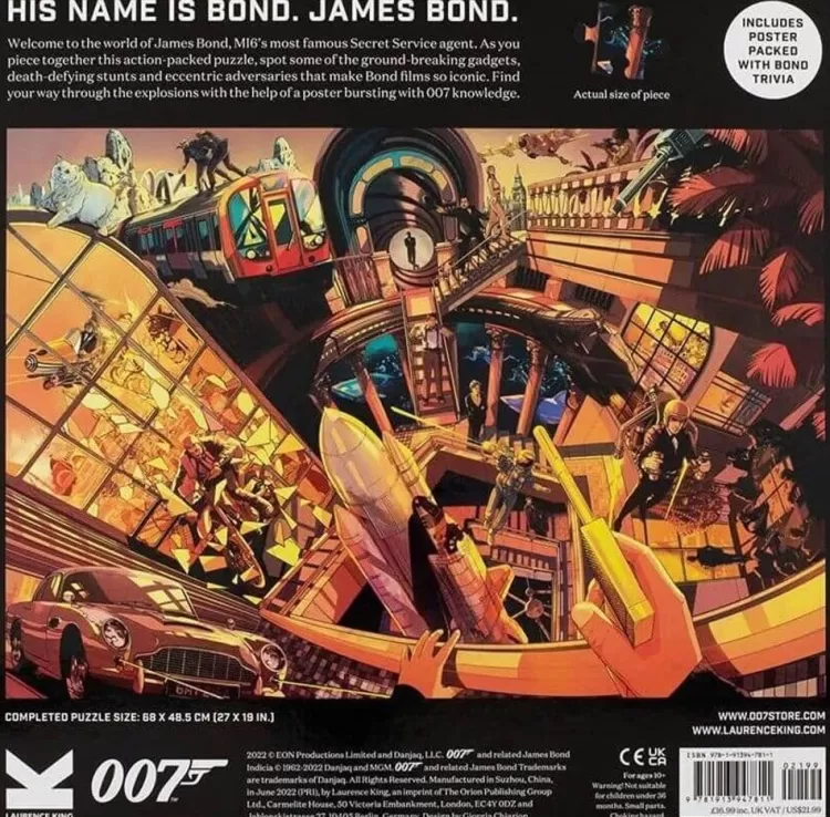 Laurence King Sound & Screen* - The World Of James Bond - 1000 Piece Jigsaw Puzzle