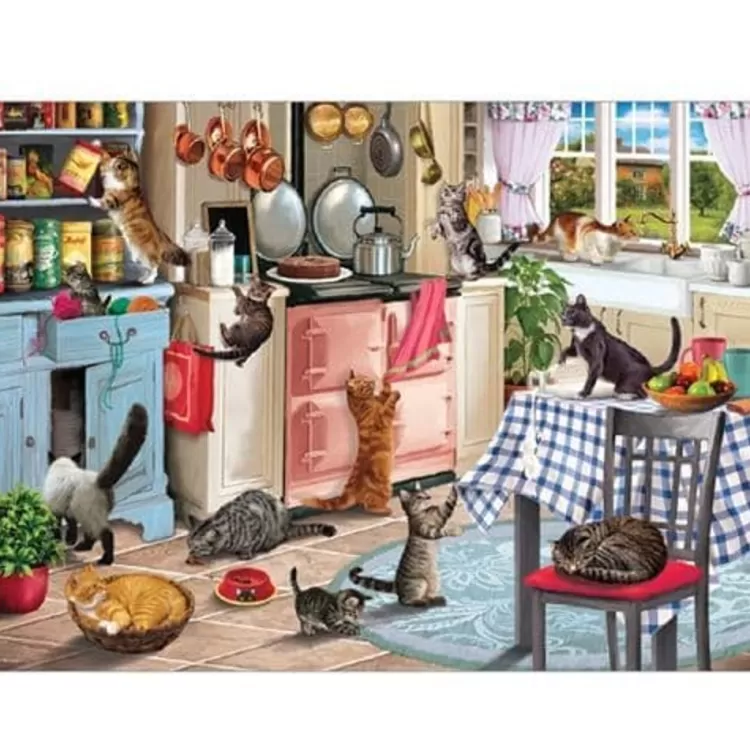 Otter House Animals & Wildlife* - Cats In The Kitchen - 1000 Piece Jigsaw Puzzle