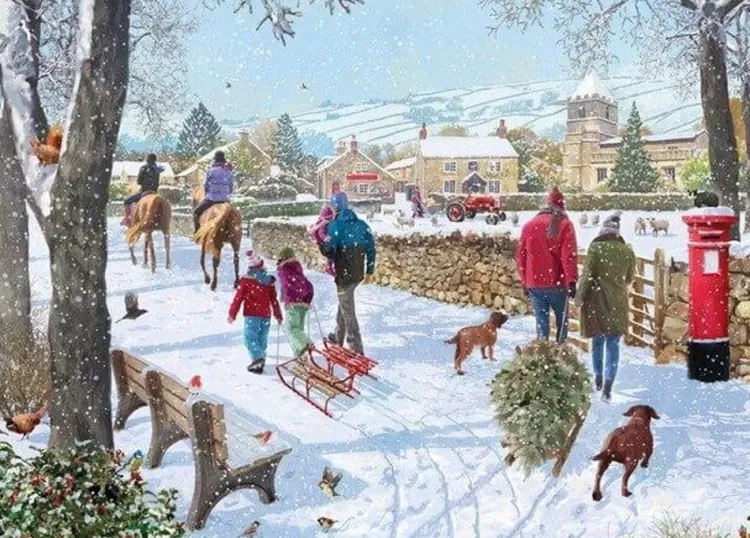 Otter House Christmas* - Christmas Walk - 1000 Piece Jigsaw Puzzle