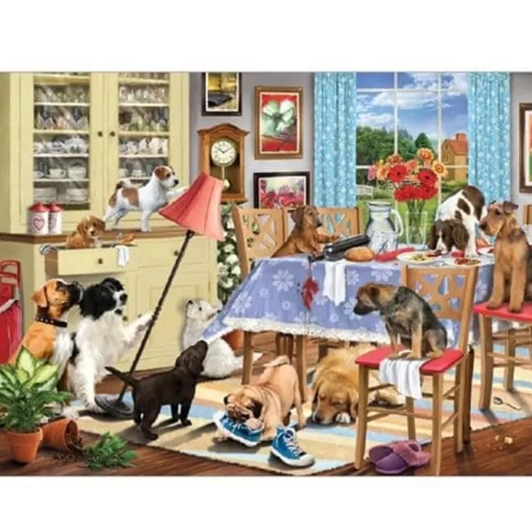 Otter House Animals & Wildlife* - Dogs In The Dining Room - 1000 Piece Jigsaw Puzzle