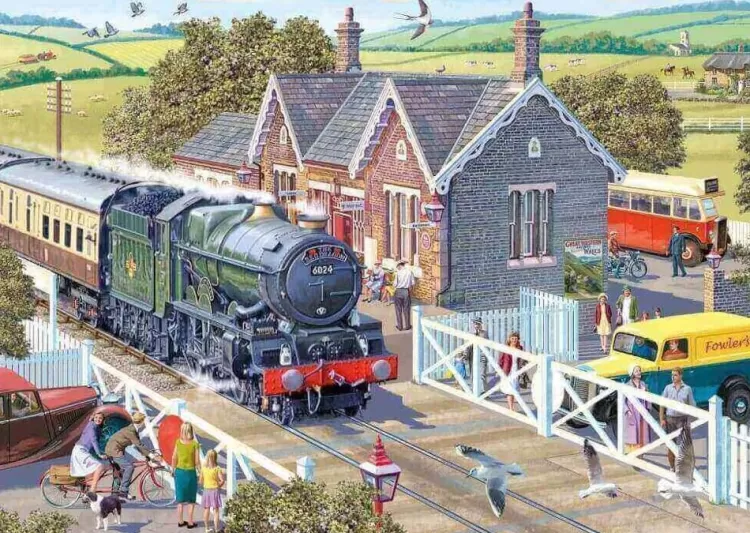 Otter House Trains & Transport* - Village Station - 1000 Piece Jigsaw Puzzle