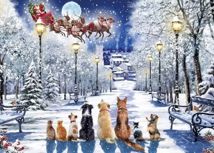 Otter House Christmas* - Watching The Sleigh - 1000 Piece Jigsaw Puzzle