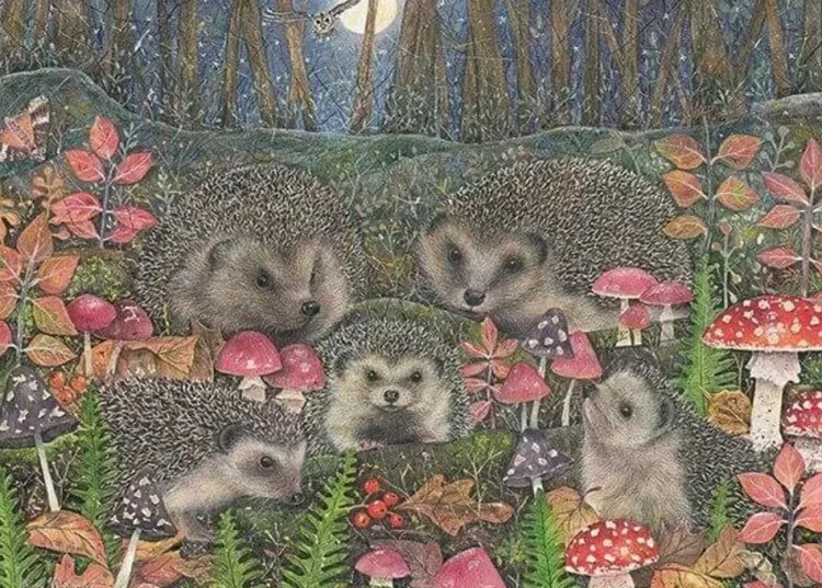 Otter House Animals & Wildlife* - Woodland Hedgehogs - 1000 Piece Jigsaw Puzzle