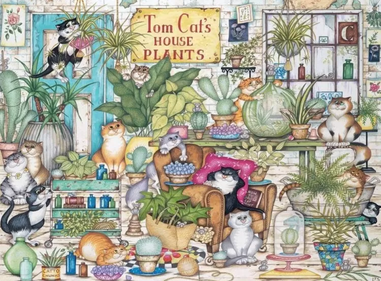 Ravensburger Animals & Wildlife* - Crazy Cats - Tom Cat'S House Plants - 500 Piece Jigsaw Puzzle