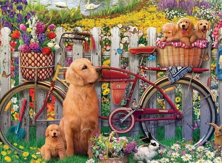 Ravensburger Animals & Wildlife* - Cute Dogs In The Garden - 500 Piece Jigsaw Puzzle